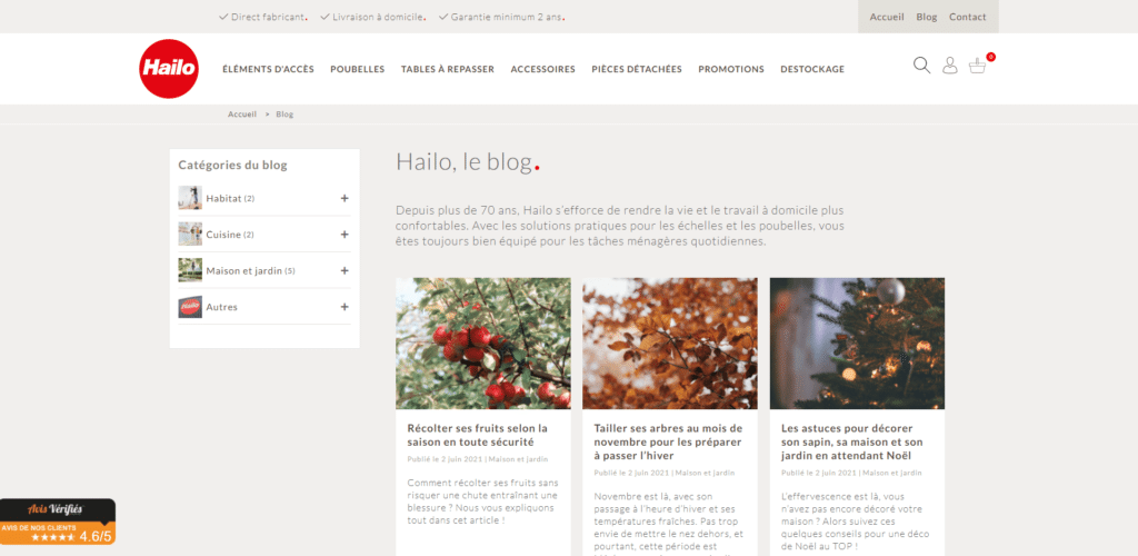 Le blog du site e-commerce Hailo France