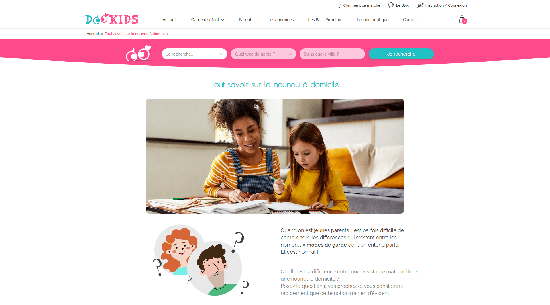 Page éditoriale Dookids de l'agence de création de site web Naskigo