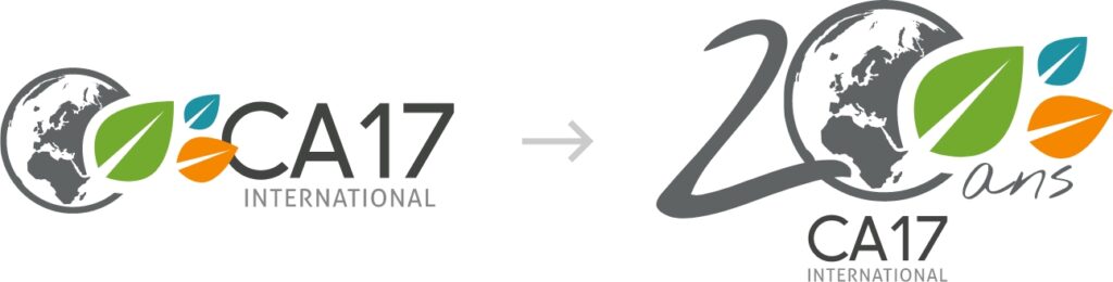Évolution du logo CA 17 International pour les 20 ans