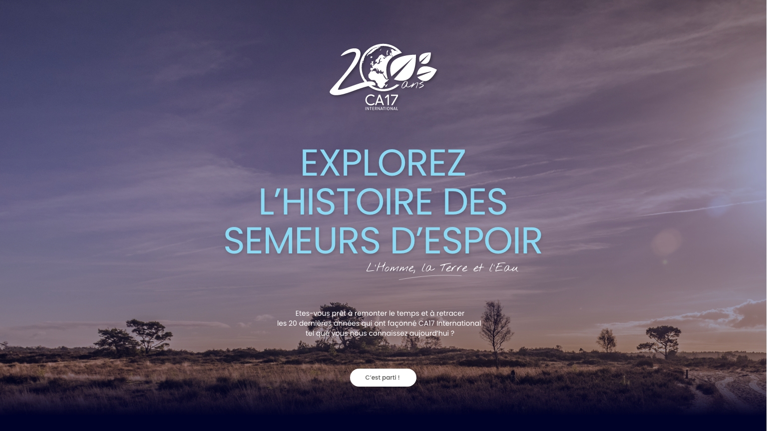 Site internet anniversaire CA17 International 20 ans