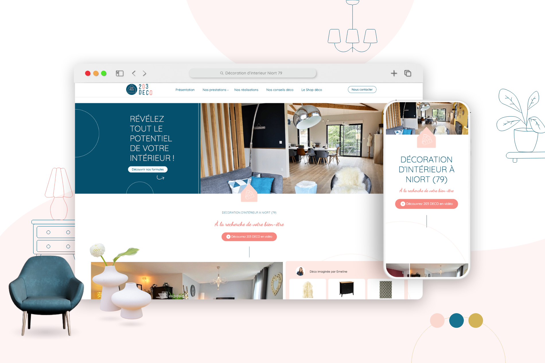 Creation du site web de 203 DECO par Naskigo