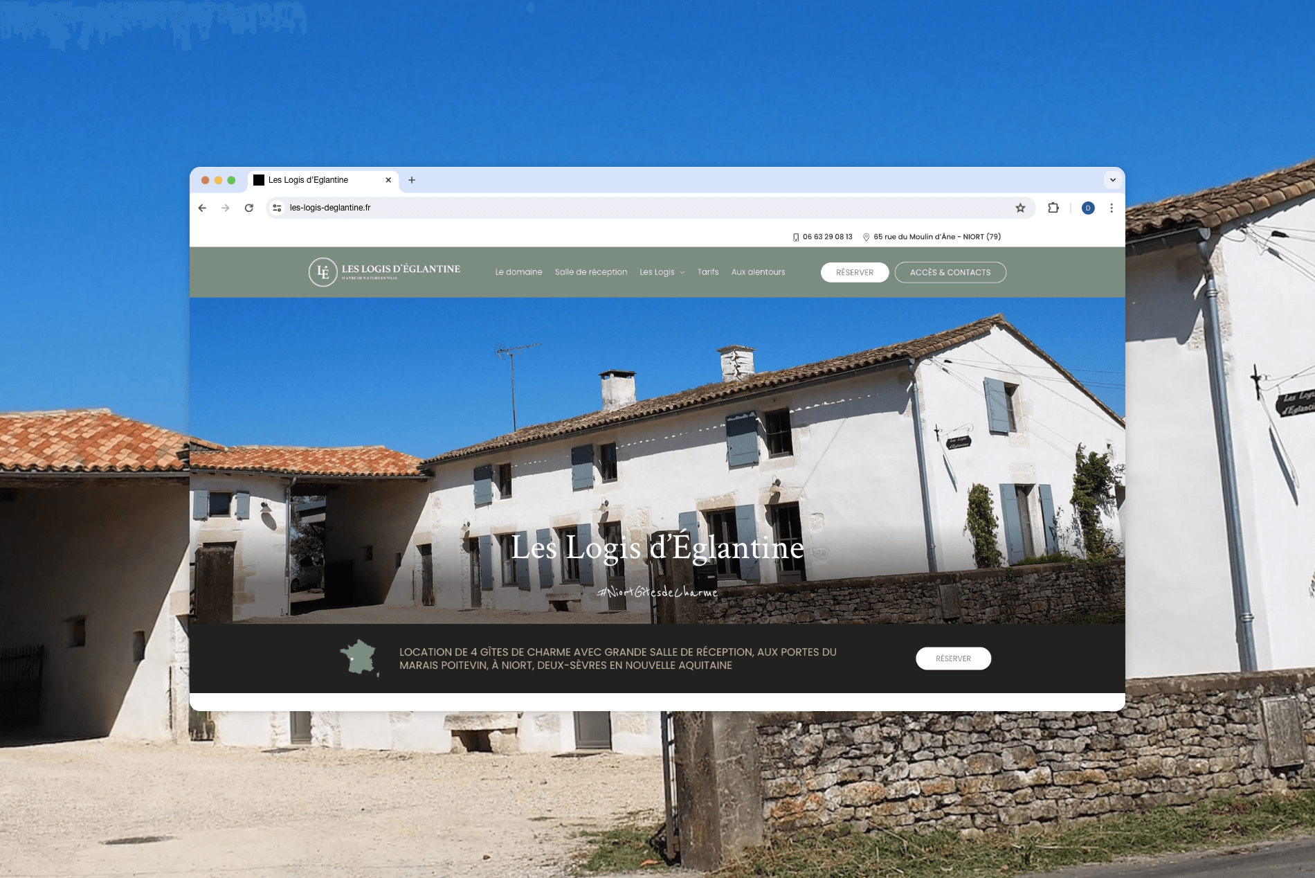 Création du site internet du gîte Les Logis d'Eglantine