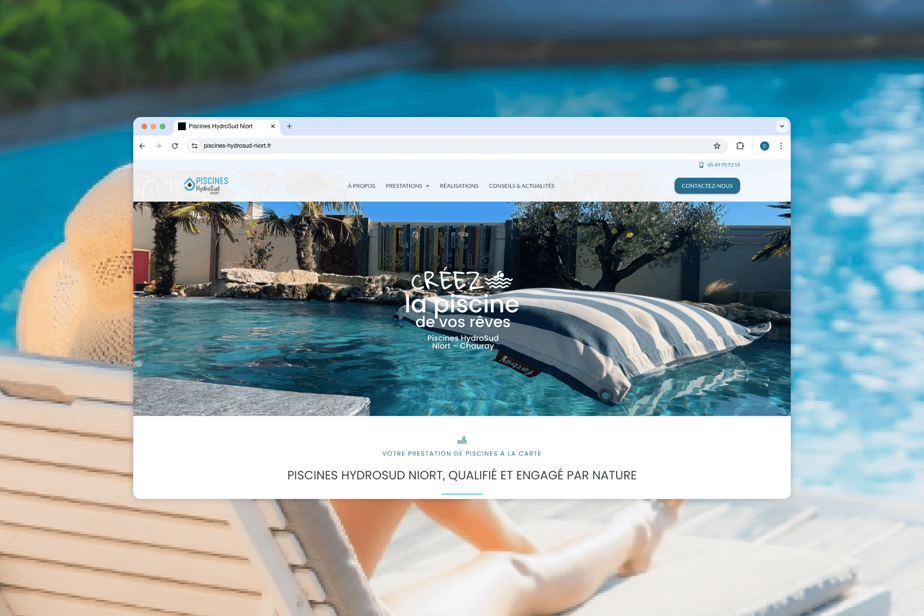 Création du site internet de Piscines HydroSud Niort
