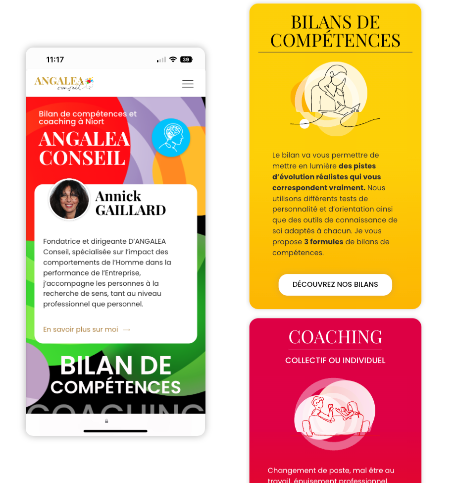 Refonte du site web Angalea Conseil à Niort