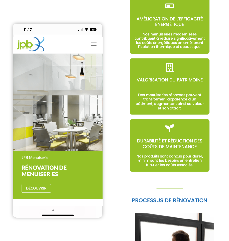 Refonte du site web JPB Menuiserie