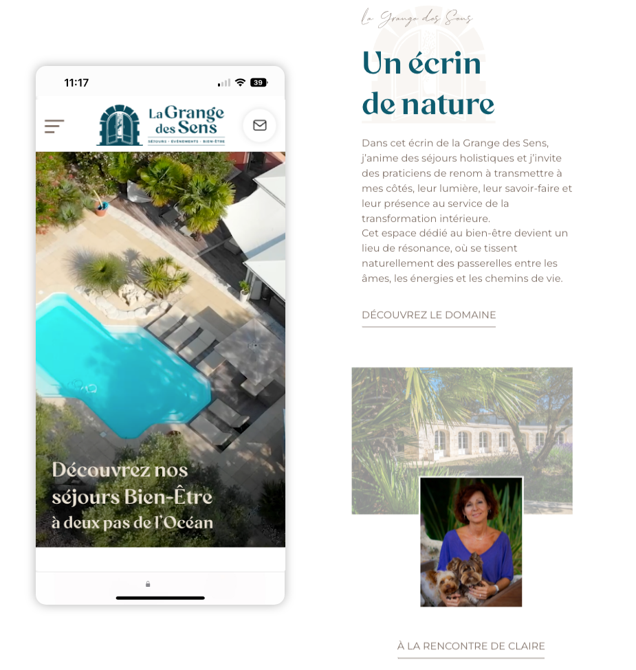 Création du site internet La Grange des Sens par l'agence web Naskigo La Rochelle Niort