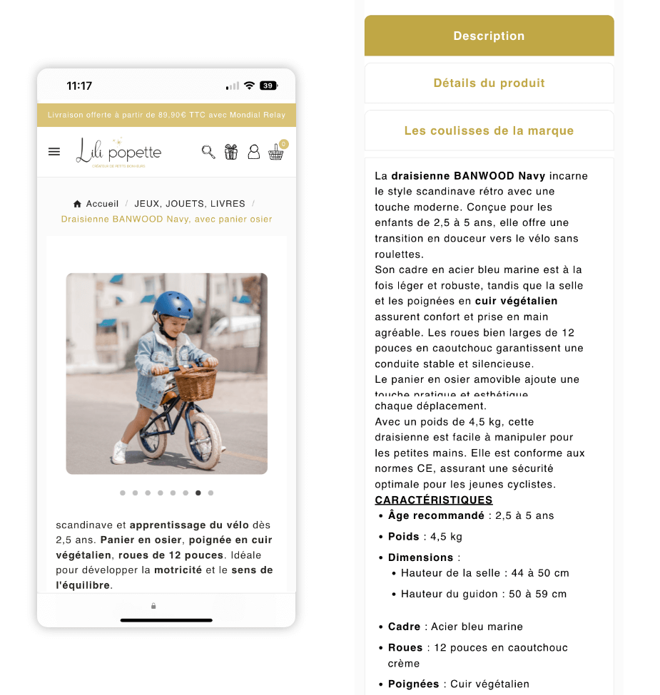 Création site e-commerce Prestashop et stratégie SEO : Lili popette