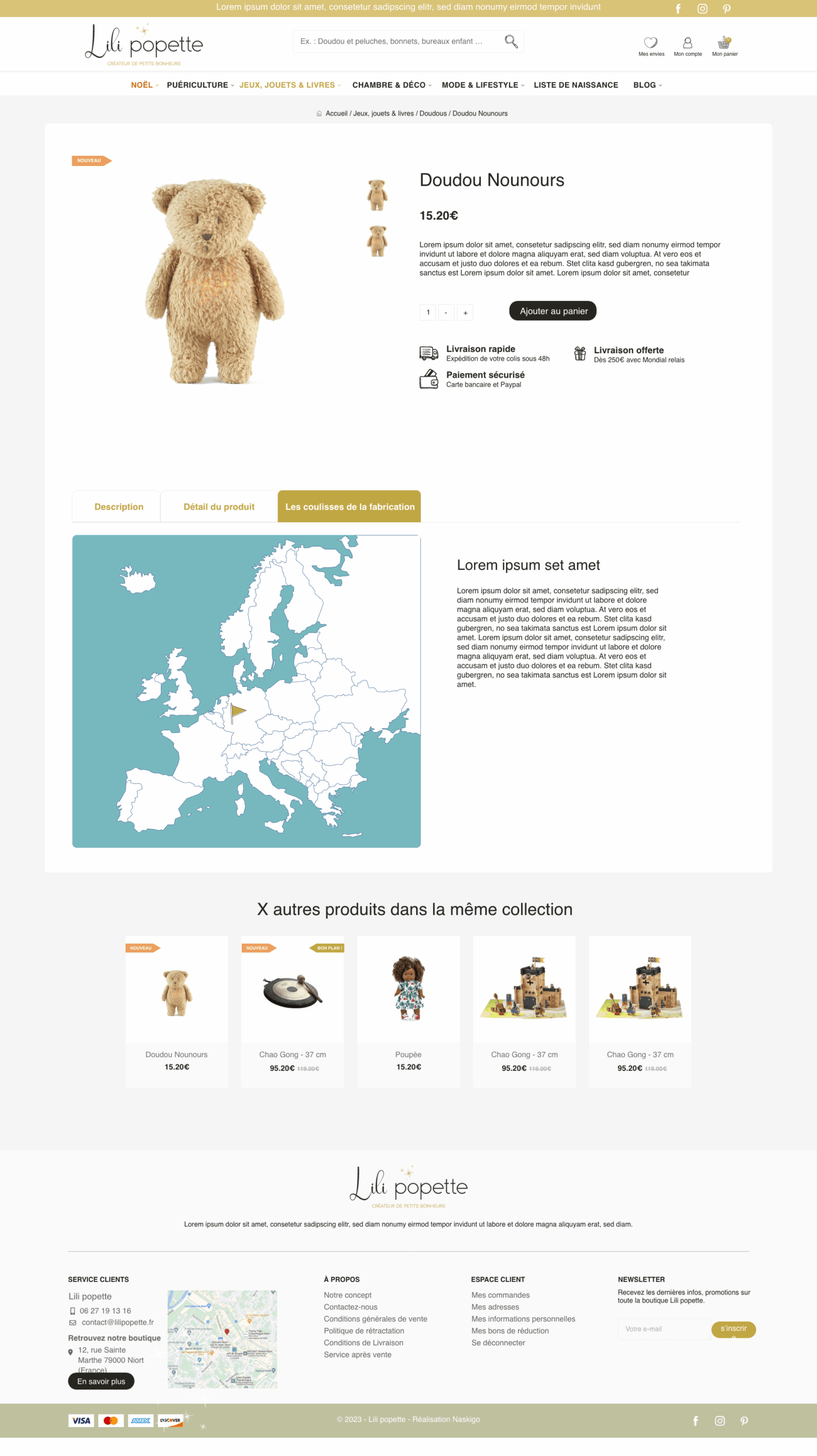 Création site e-commerce Prestashop et stratégie SEO : Lili popette