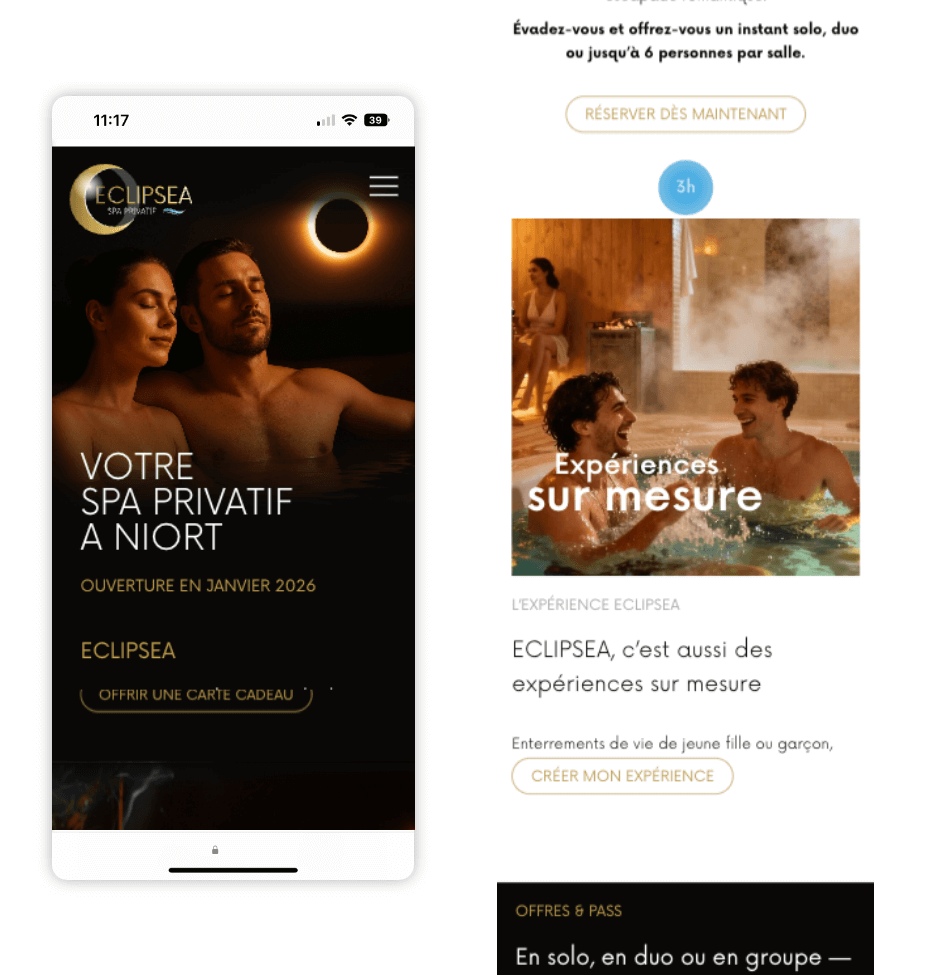 Site web Eclipsea par l'agence web Naskigo : responsive design