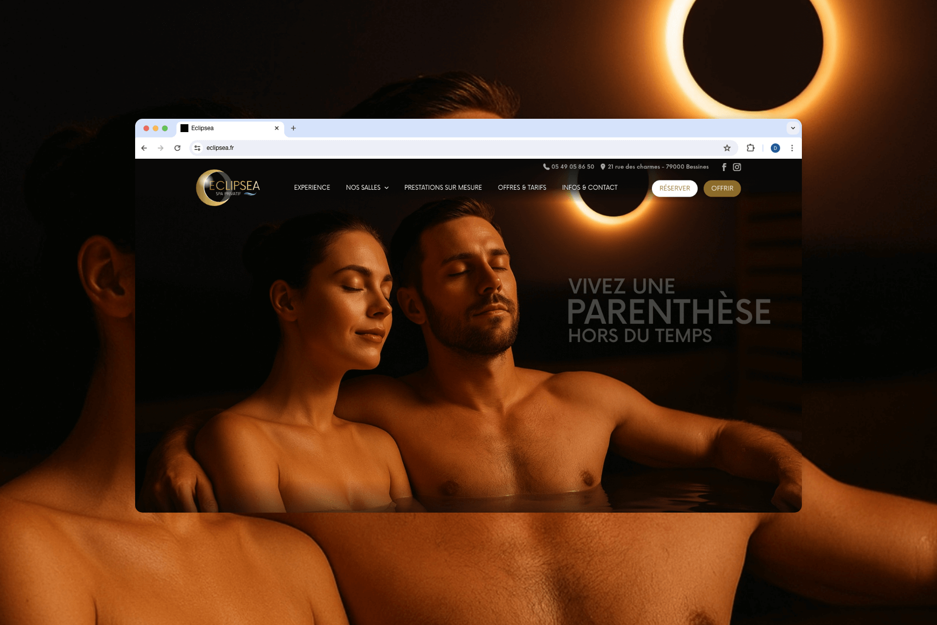 Création du site internet d'Eclipsea, spa privatif à Niort