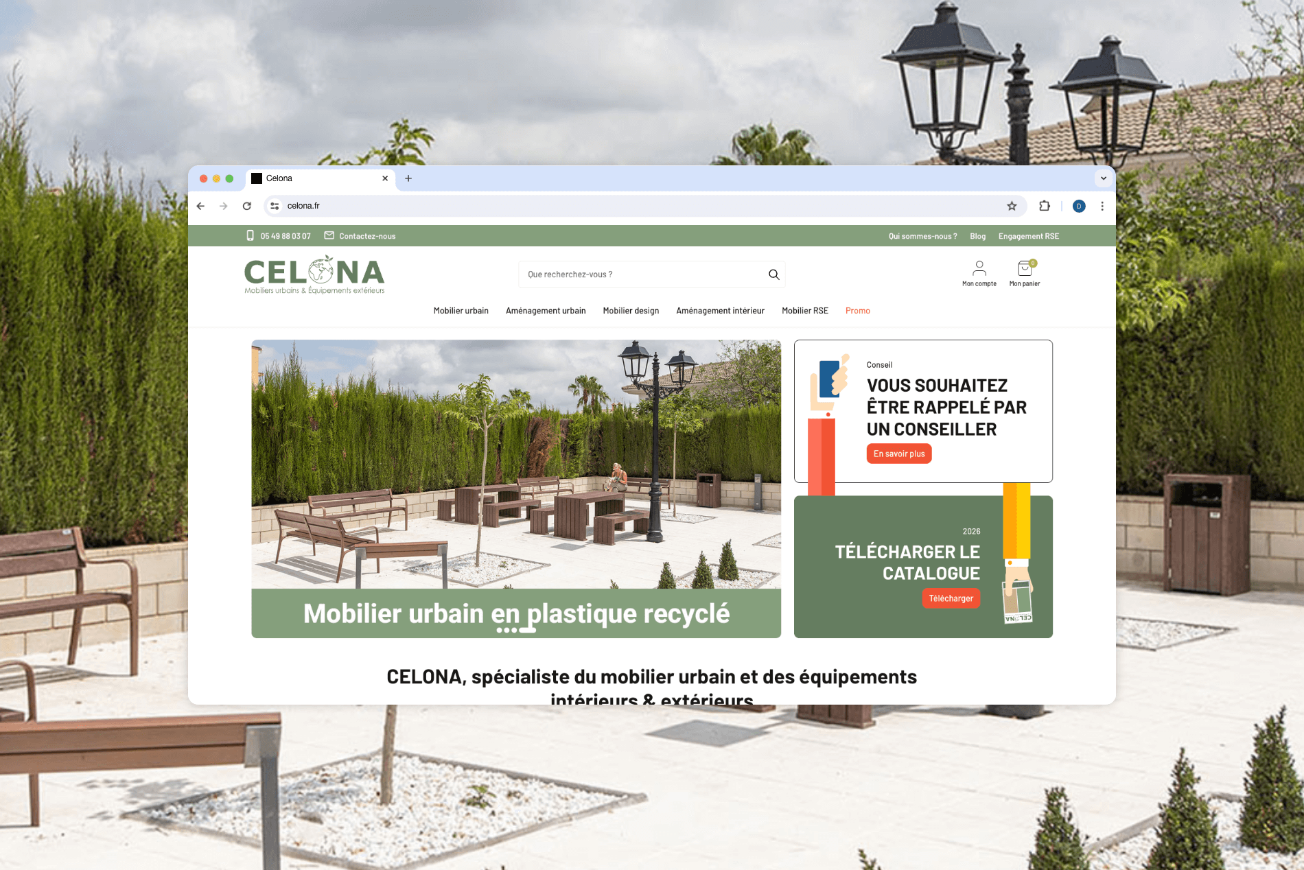 Refonte du site e-commerce Prestashop de CELONA, spécialiste du mobilier urbain