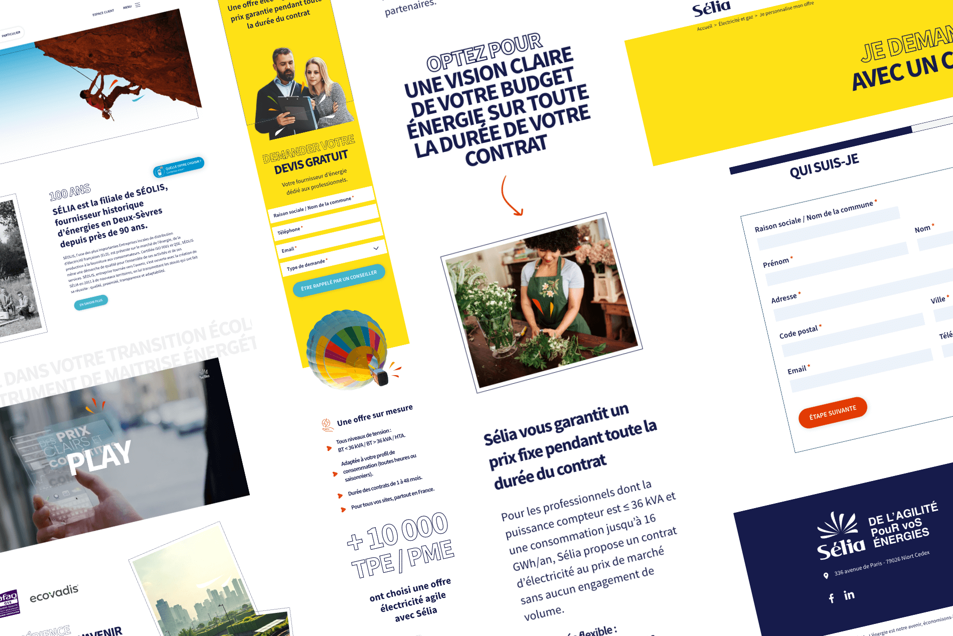 Création de maquettes sur mesure pour le site internet de SÉLIA