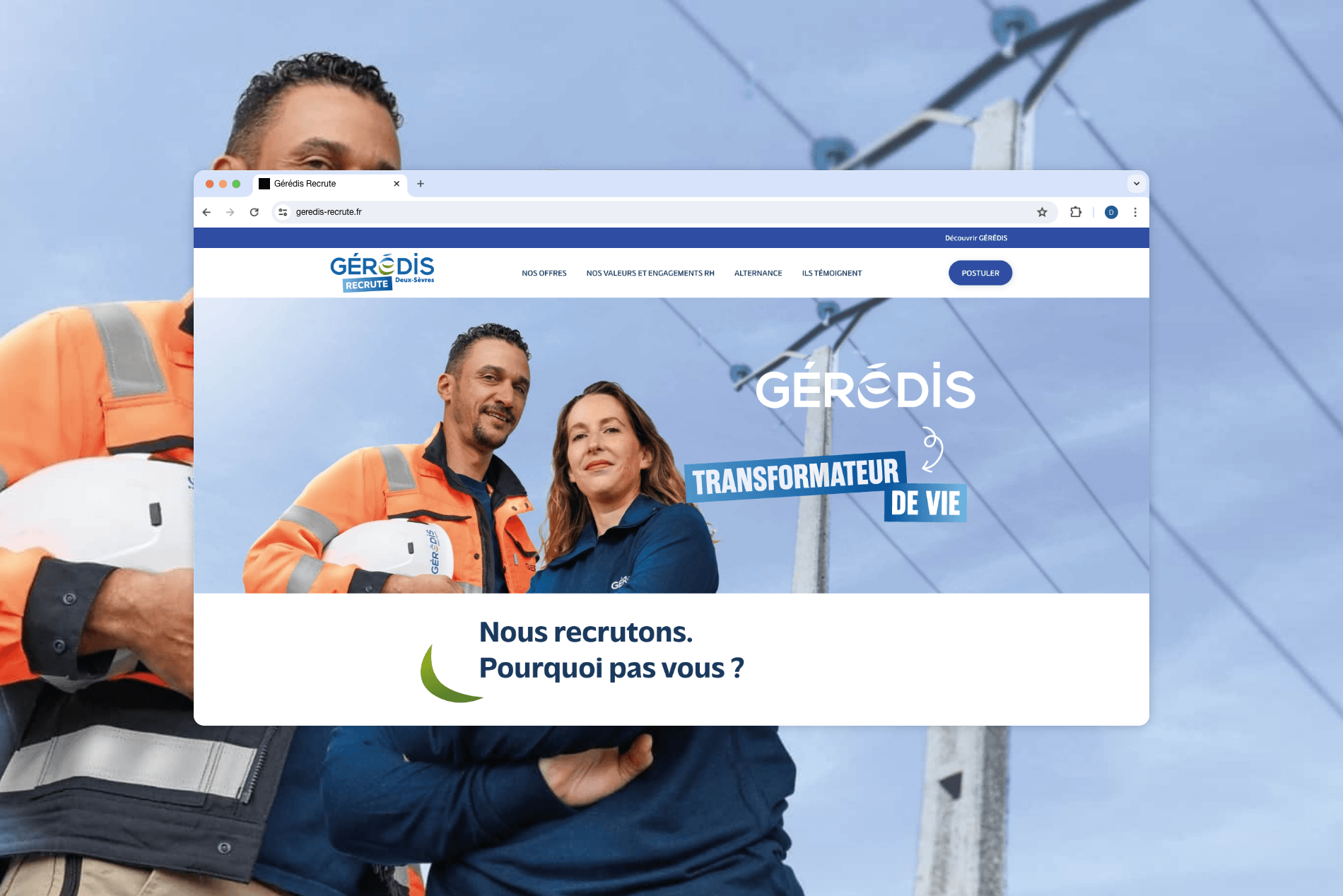 Création d'un site web marque employeur pour Gérédis
