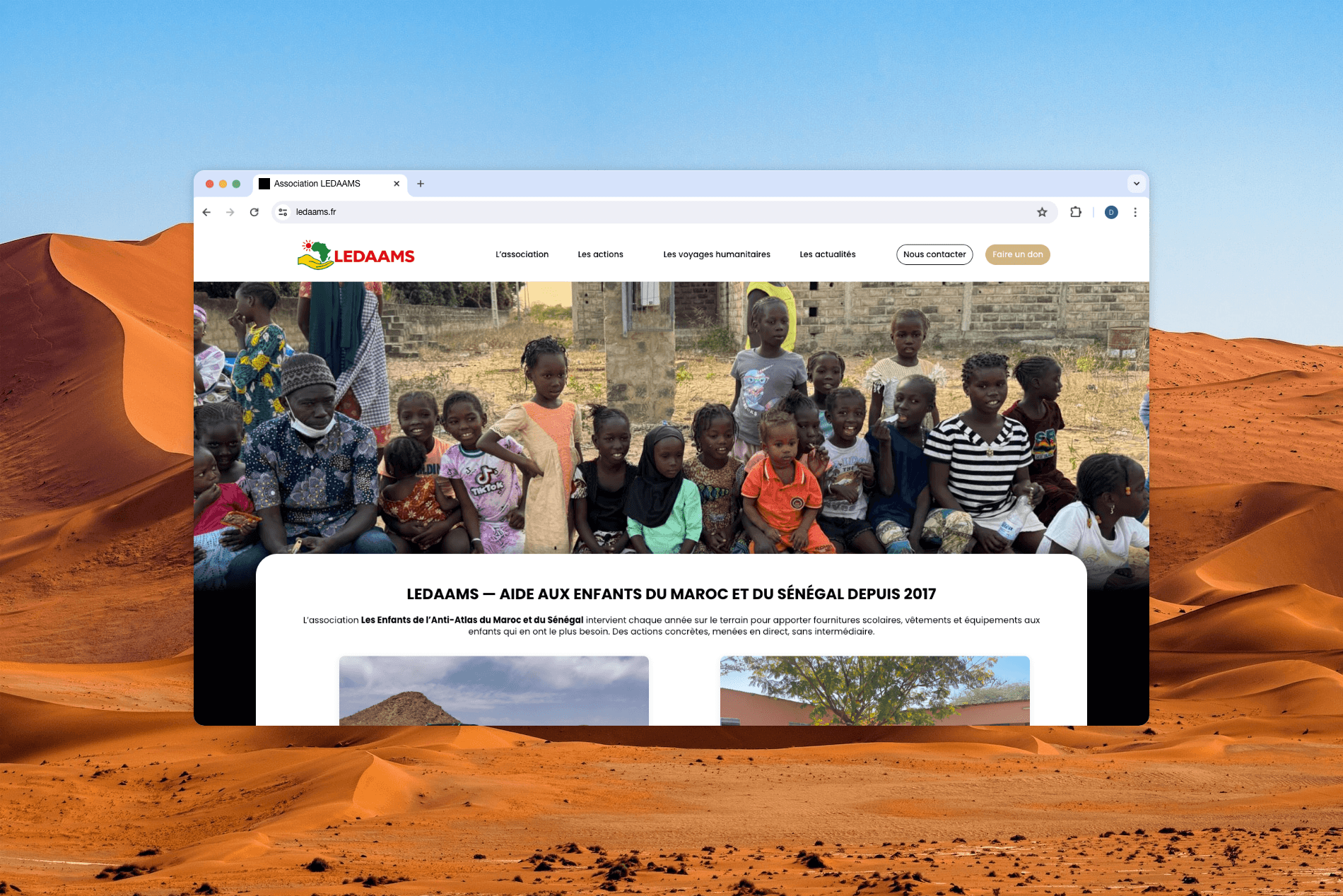 Création du site internet de l'association LEDAAMS
