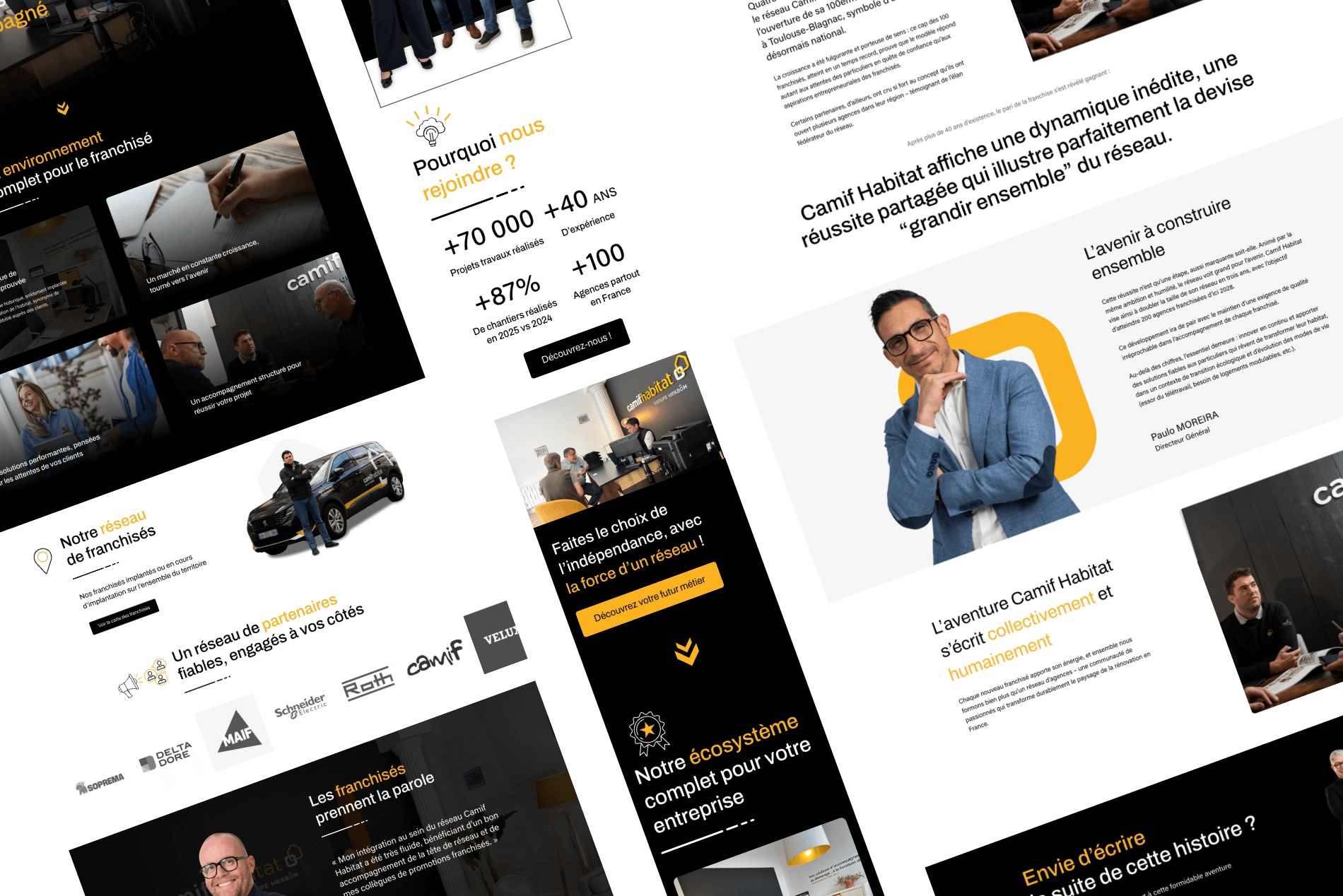 Création du site web sur mesure dédié à la franchise Camif Habitat