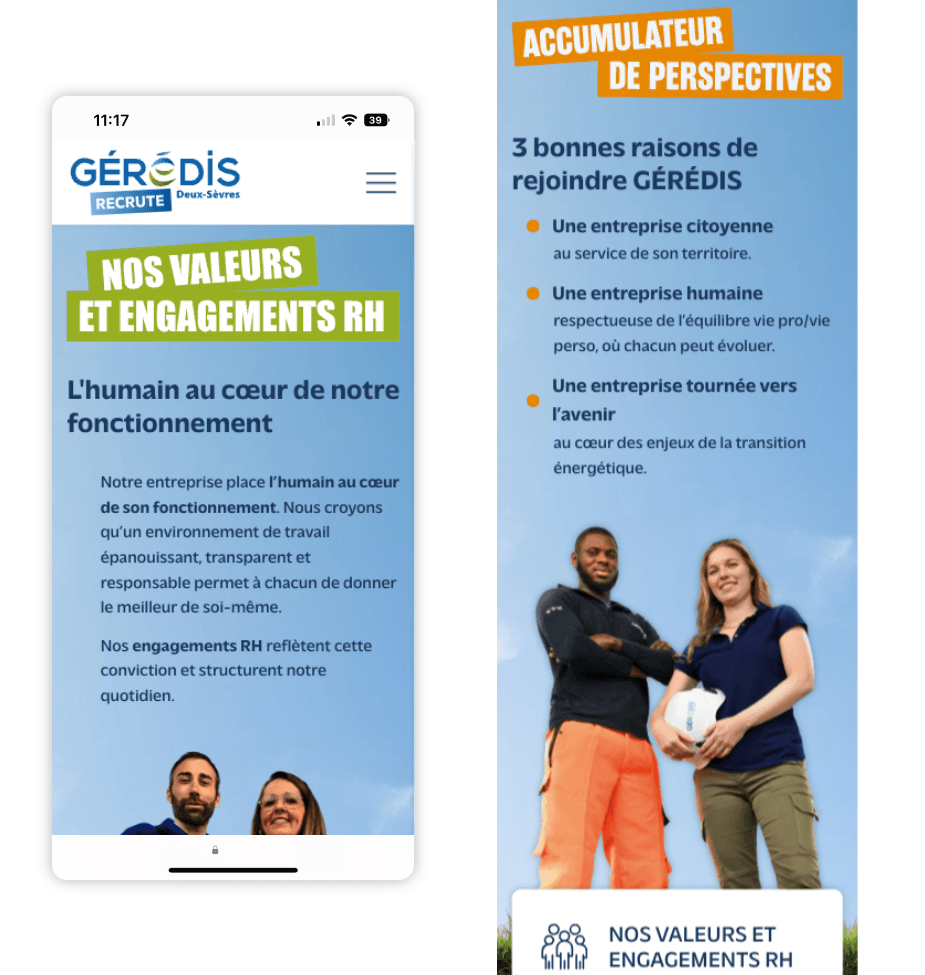 Création d'un site web marque employeur pour Gérédis