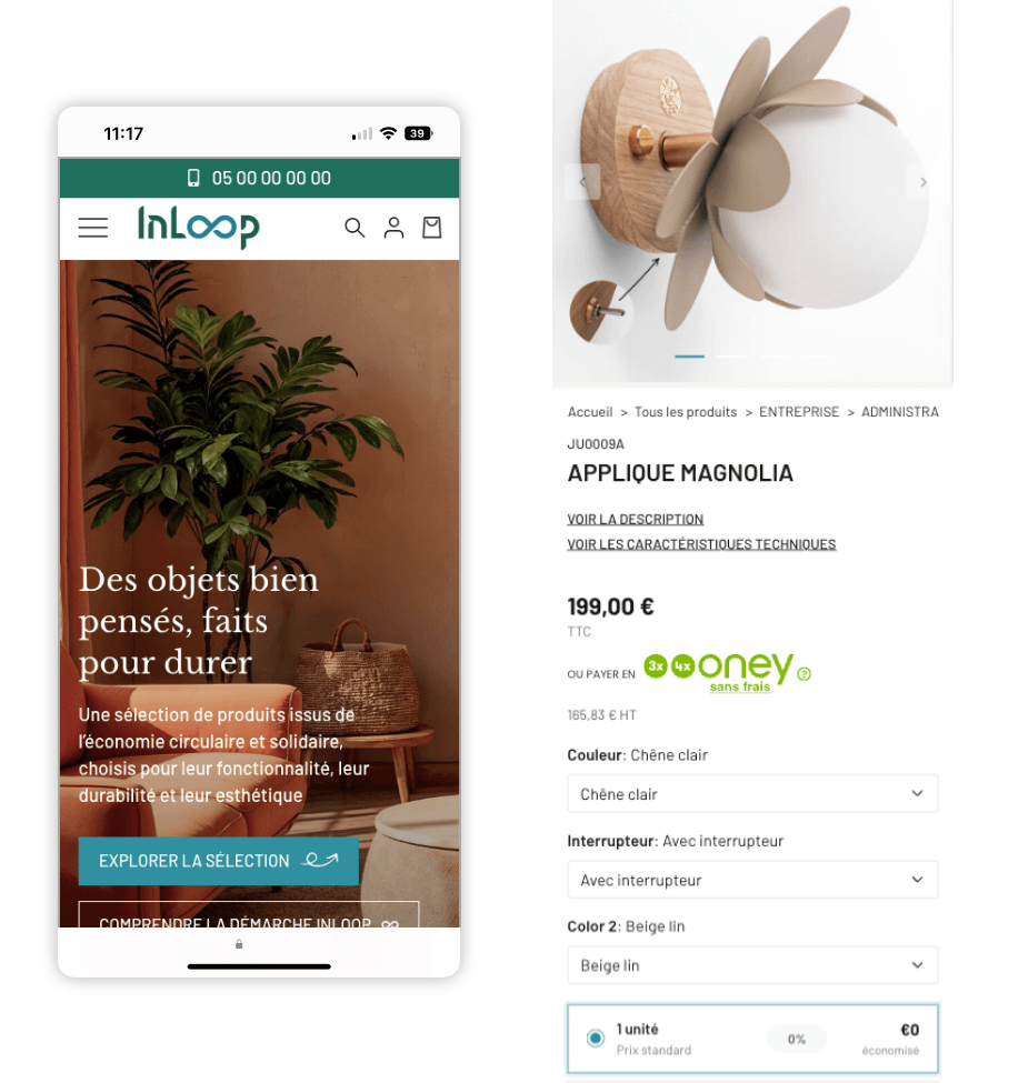 Création du site e-commerce InLoop par l'agence web Naskigo